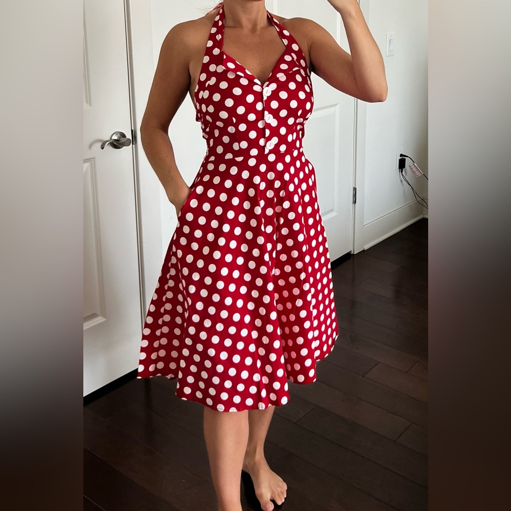 Red Polka Dot Dress - 60s style